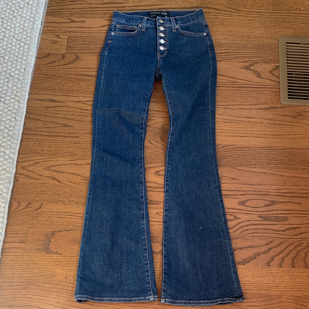 Veronica Beard Dark Blue Flare Jeans